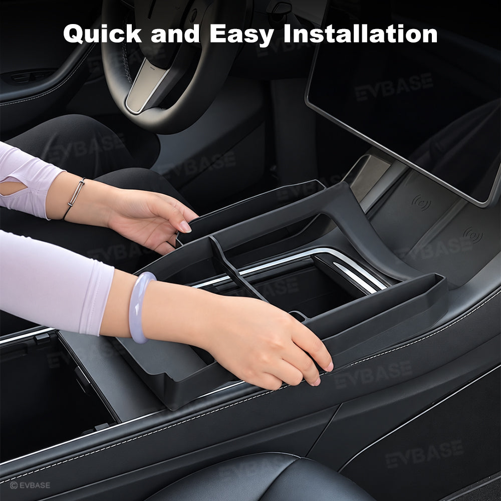 Model Y/ 3 Center Console Upper Organizer Silicone Storage Tray with Side Pockets