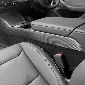 EVBASE Tesla Model 3 Highland Center Console Side Cover Real Carbon Fiber Trim Panel Wrap Decoration