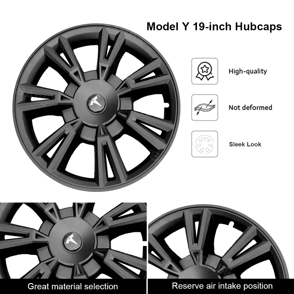 EVBASE Model Y Wheel Covers 19 inch Tesla Hub Caps Cyber Style 4pcs