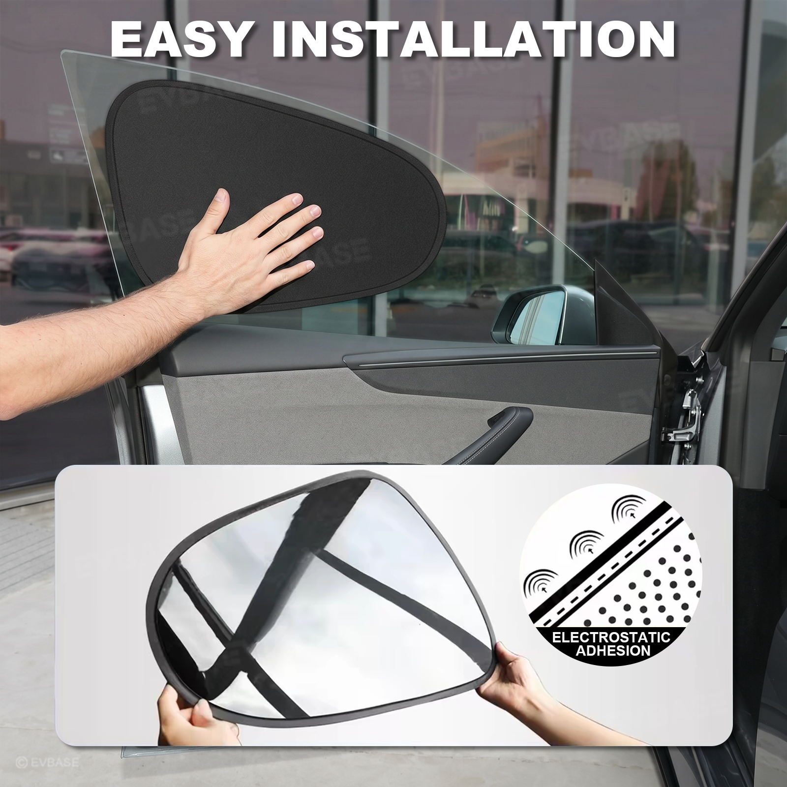 Model Y Juniper Front & Rear Side Window Shades Static Cling Window Sunshade UV Protection & Heat Reduction for Tesla Model Y/3/X/S/Cybertruck
