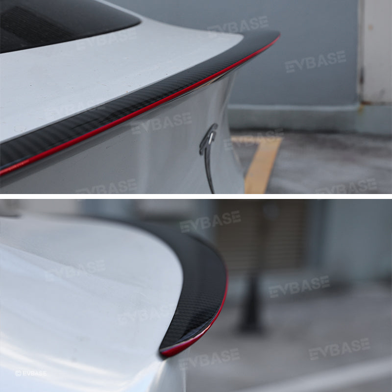 New Red Spoiler Carbon Fiber Model Y/3 Real Carbon Fiber Spoiler for Tesla