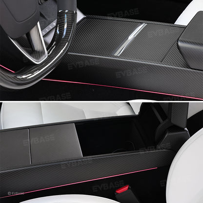 Tesla Model Y Juniper Real Carbon Fiber Upgrade Kit Full Interior Protection Cover Trim Overlay