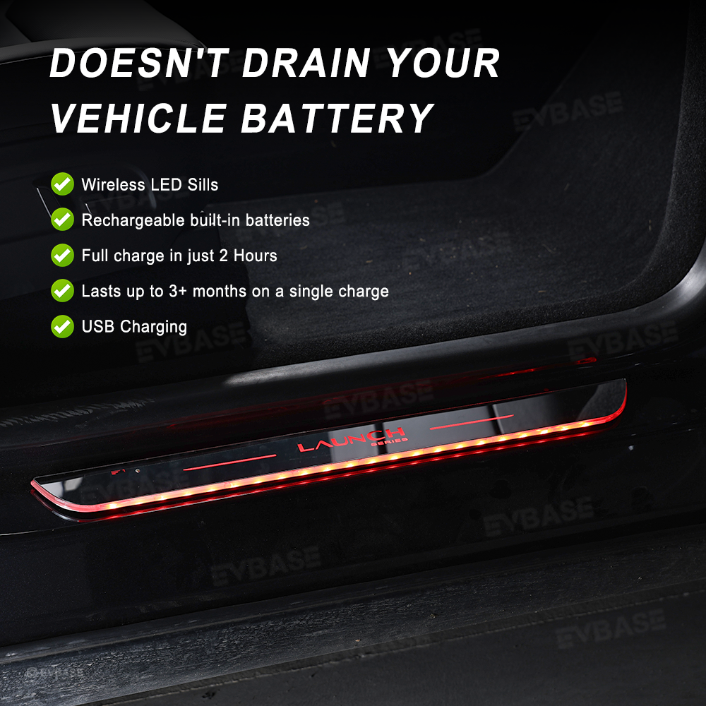 Tesla Model Y Juniper  Illuminated  Door Sills Covers Welcome Pedal Trim Protectors Plates With Launch Logo