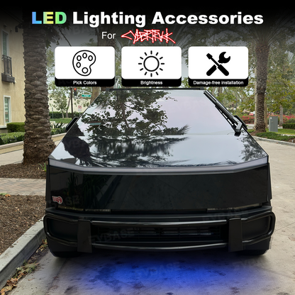 Cybertruck RGB Underglow LED Light Kit Underbody Ambient Lighting with No-Cutting-Required Wiring Adapter