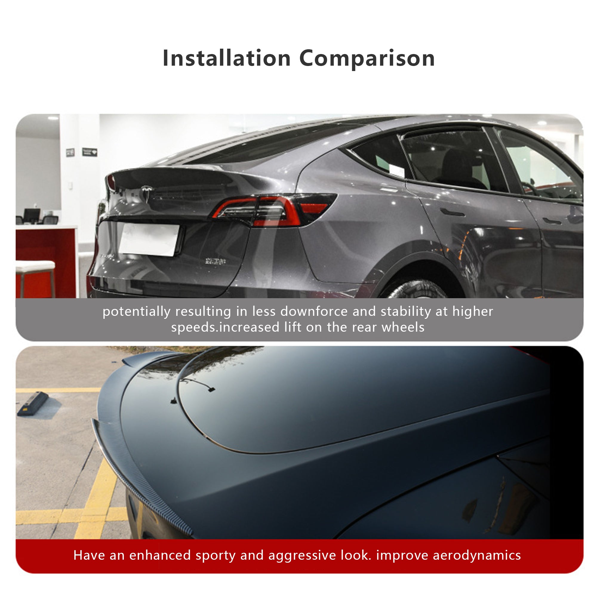 EVBASE Tesla Model 3/Y Spoiler New Real Carbon Fiber Spoiler Genuine Rear Spoiler