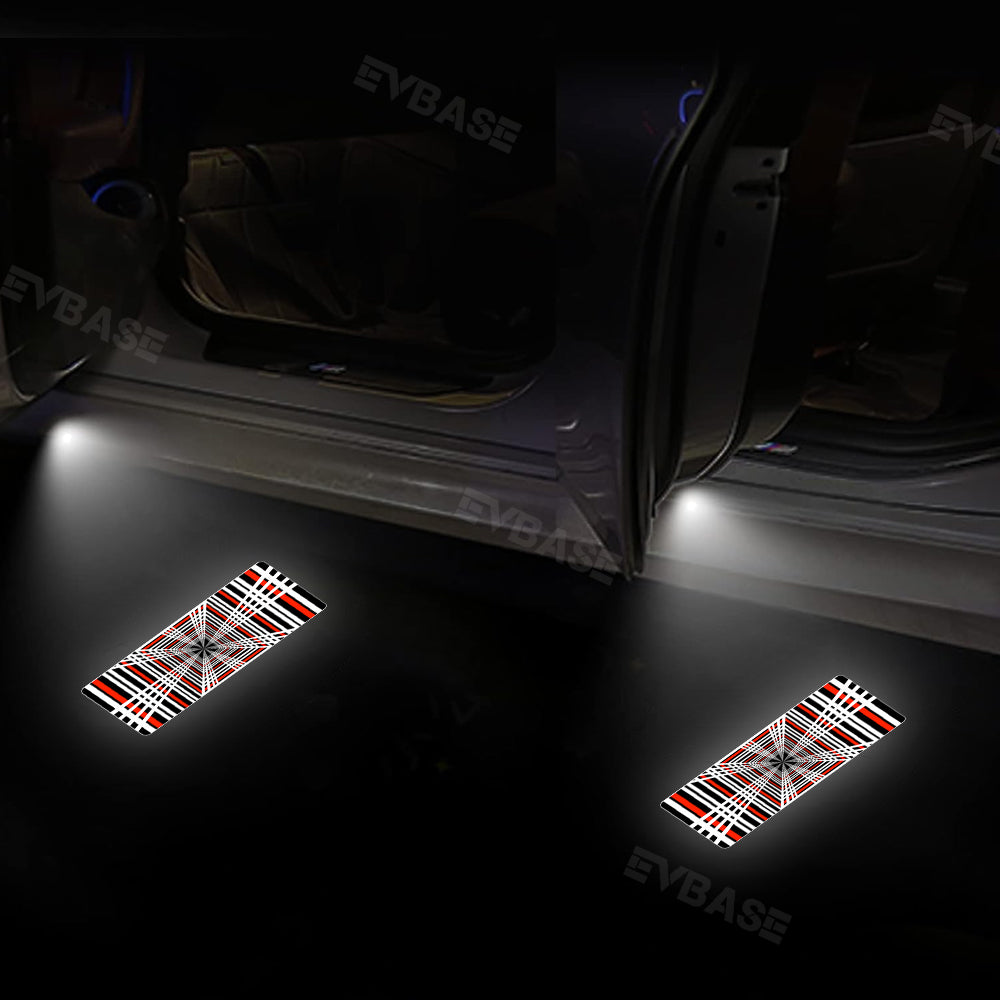 Door Plaid Projector Lights for Tesla Model 3 Y Ultra-Bright Tesla Puddle Lights Welcome Door Lamps