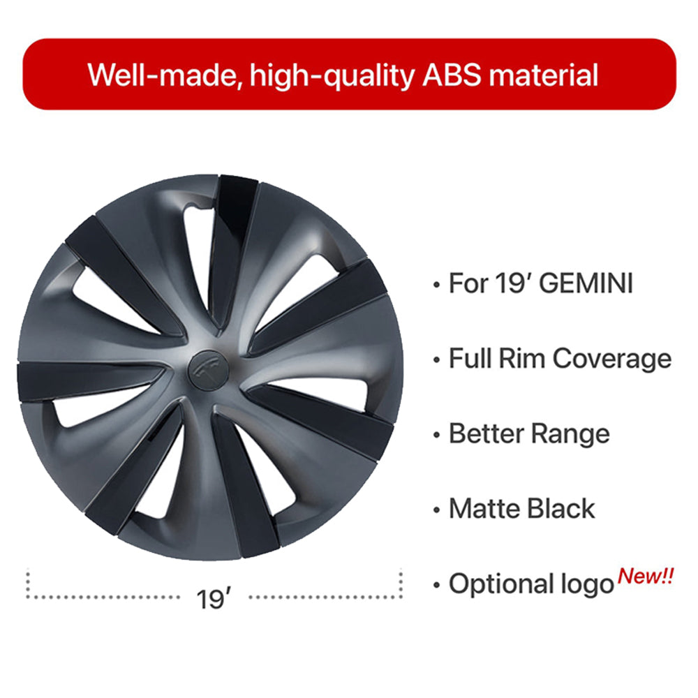 Model Y Gemini Wheel Covers 19 inch Sport Model S Version Wheel Cap 4PCS Matte for Tesla