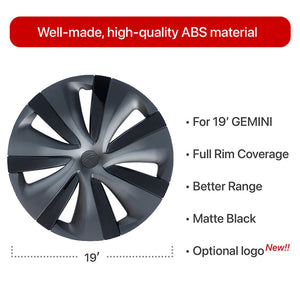 Tesla Model Y Gemini Wheel Covers 19 inch Sport Model S Version Wheel Cap 4PCS Matte 2020-2024 Year