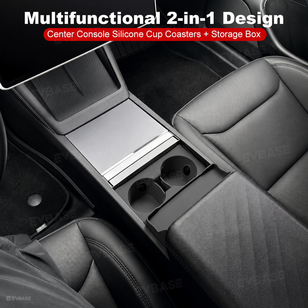 Model Y Juniper/ YL/ 3 Highland Silicone Center Console Cup Holder Insert Armrest Storage Organizer
