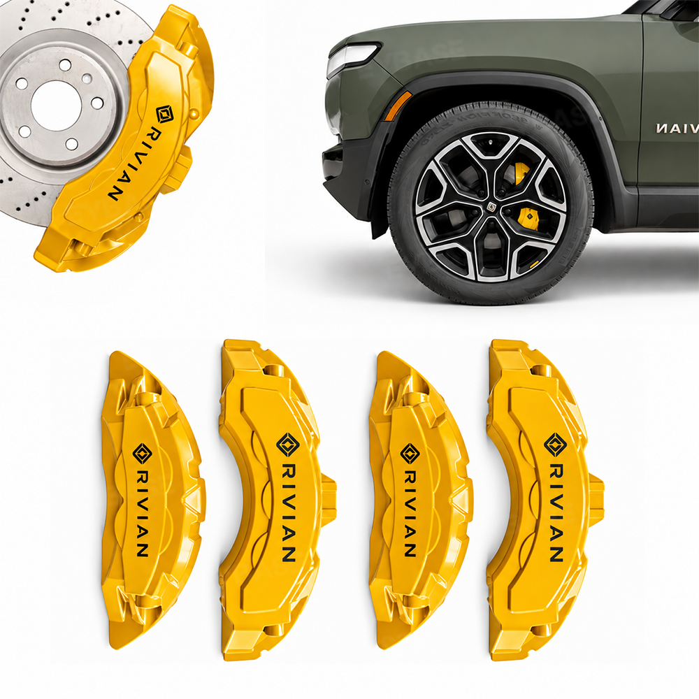 Brake Caliper Covers for Rivian R1S/R1T Front & Rear Caliper Protector Performance Look Precision Bolt-On