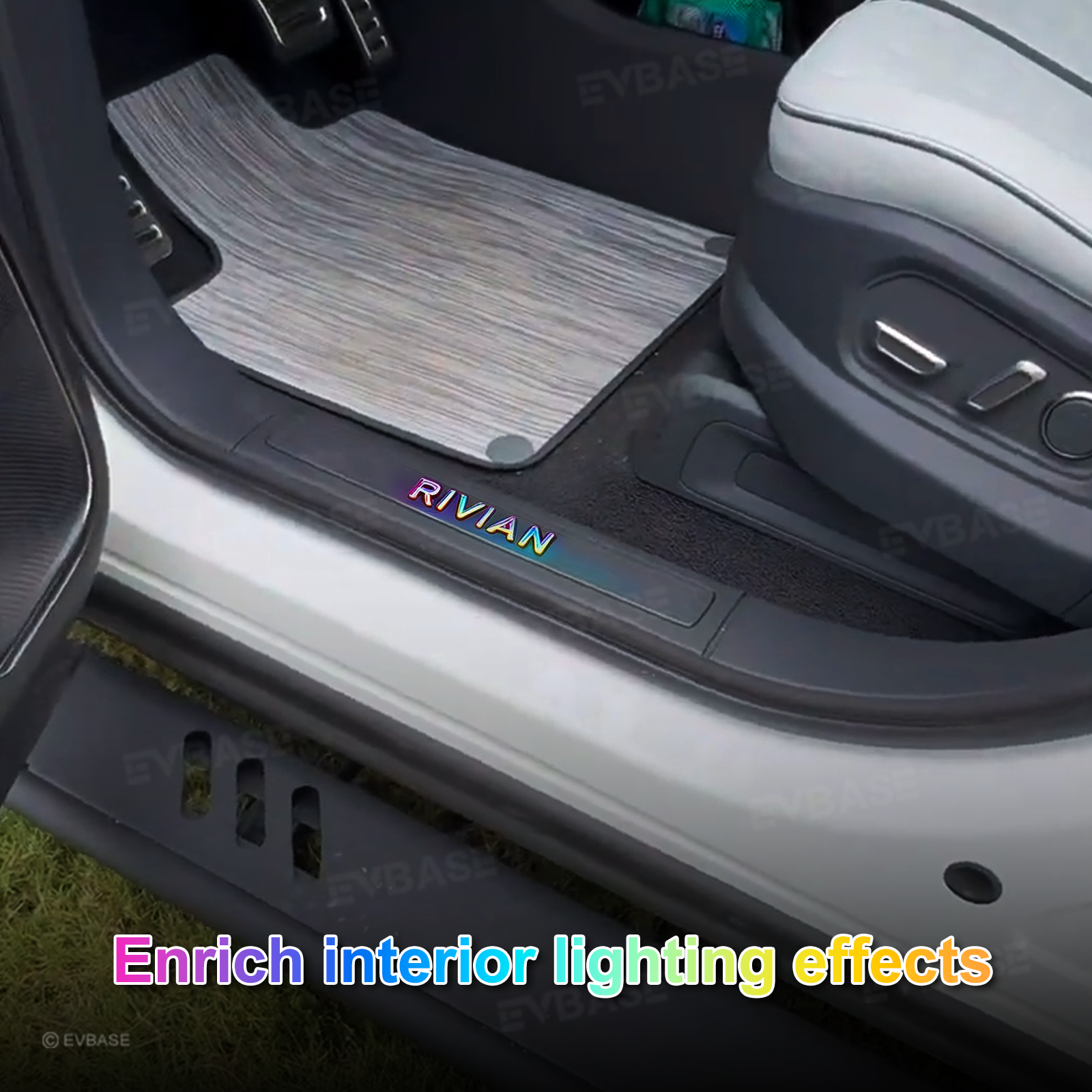 Illuminated Door Sill Replacement for Rivian R1S/ R1T LED Door Sill Light Scuff Plate