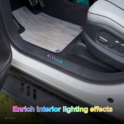 Illuminated Door Sill Replacement for Rivian R1S/ R1T LED Door Sill Light Scuff Plate