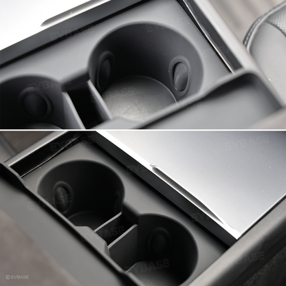 Model Y Juniper/ YL/ 3 Highland Silicone Center Console Cup Holder Insert Armrest Storage Organizer