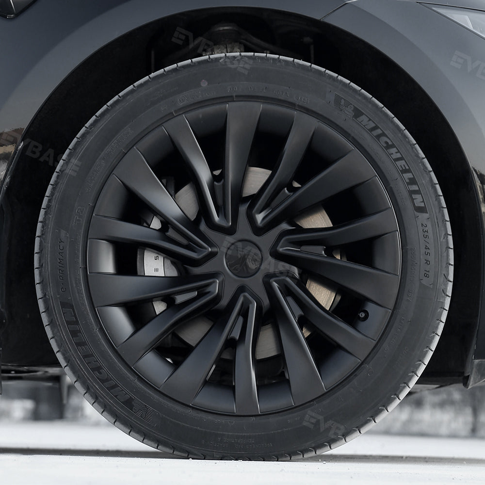 Magic Select Hub Caps And Wheel Nut Caps Set, Compatible With Tesla Model 3 Car (4 Hub Caps + 20 Wheel Nut Caps