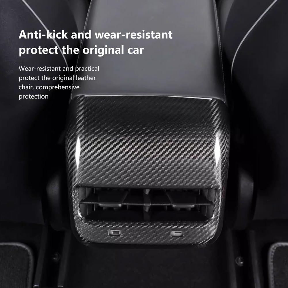 Für Tesla Modell 3 Y Hinten Air Vent Outlet Abdeckung Trim Anti-scratch  Carbon ABS USB