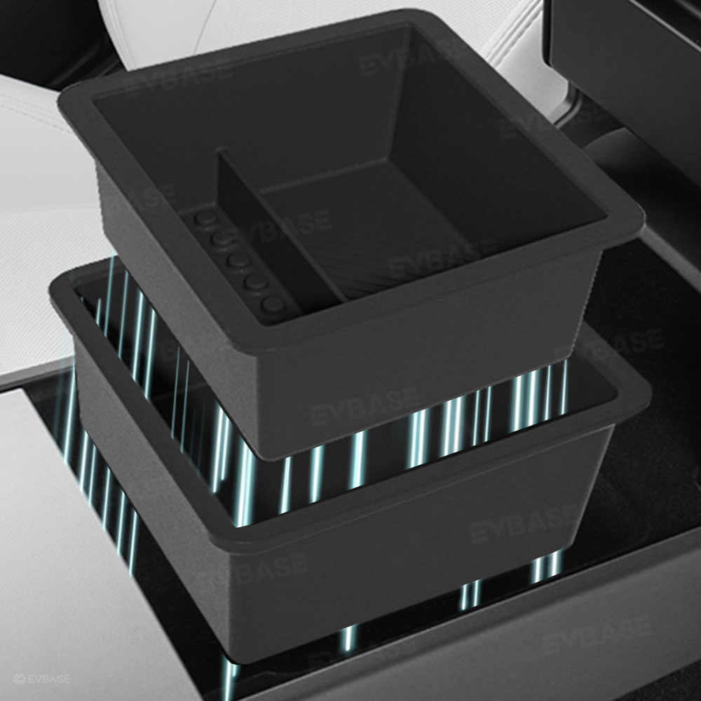 Tesla Center Console Organizer for Model Y Juniper& 3 Highland Double Layer Compartment Armrest Storage Box