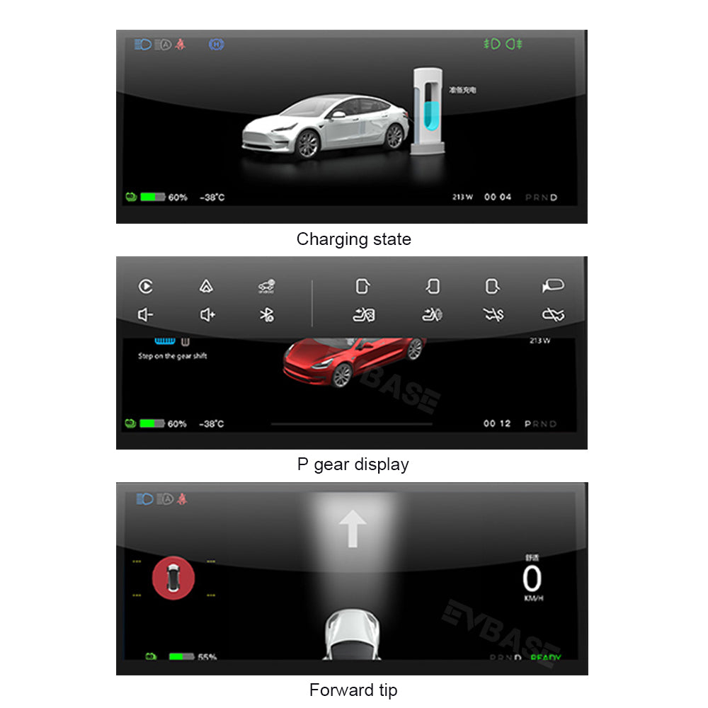 Model 3/Y 8.9 Inch Dashboard Screen Inspired By Model X Head Up Display Instrument Cluster for Tesla