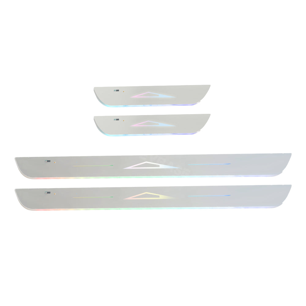 Cybertruck Illuminated Door Sill Protector LED Plates With Cybertruck Silhouette Triangle Body Logo For Tesla