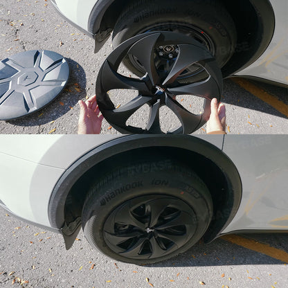 Model Y Juniper Standard 18inch Wheel Covers Turbine Blade Style Hubcaps 4PCS