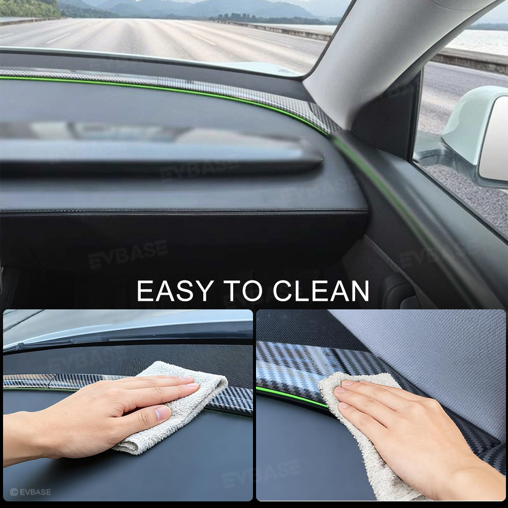 Model Y Juniper Dashboard Ambient Light Strip Trim Cover ABS Carbon Fiber Style Dash Panel Upgrade