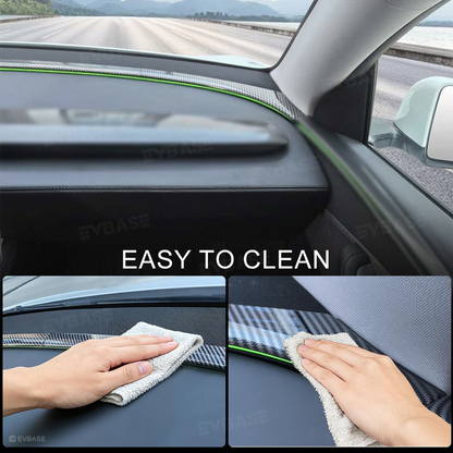 Model Y Juniper Dashboard Ambient Light Strip Trim Cover ABS Carbon Fiber Style Dash Panel Upgrade