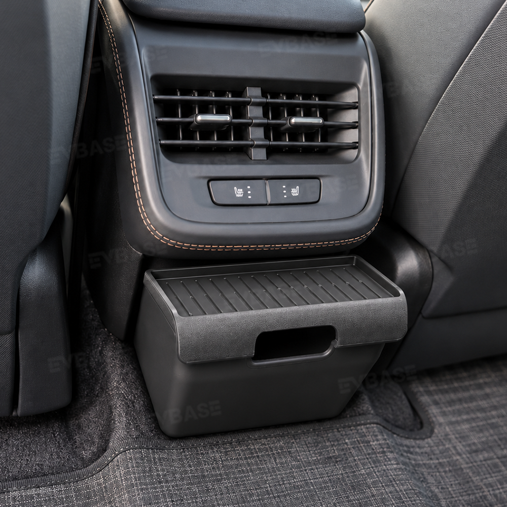 Rear Center Console Storage Box for Rivian R2 Rear Seat Organizer Trash Can