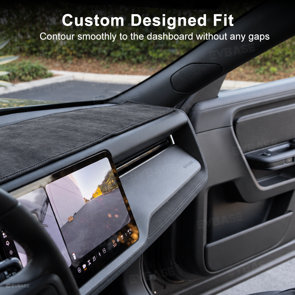 Dashboard Cover for Rivian R2 Anti-Glare Suede Dash Mat Non-Slip Sun Protection