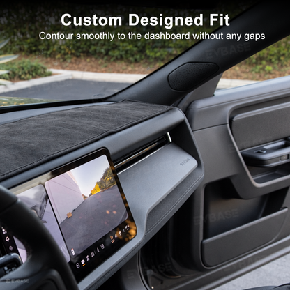 Dashboard Cover for Rivian R2 Anti-Glare Suede Dash Mat Non-Slip Sun Protection