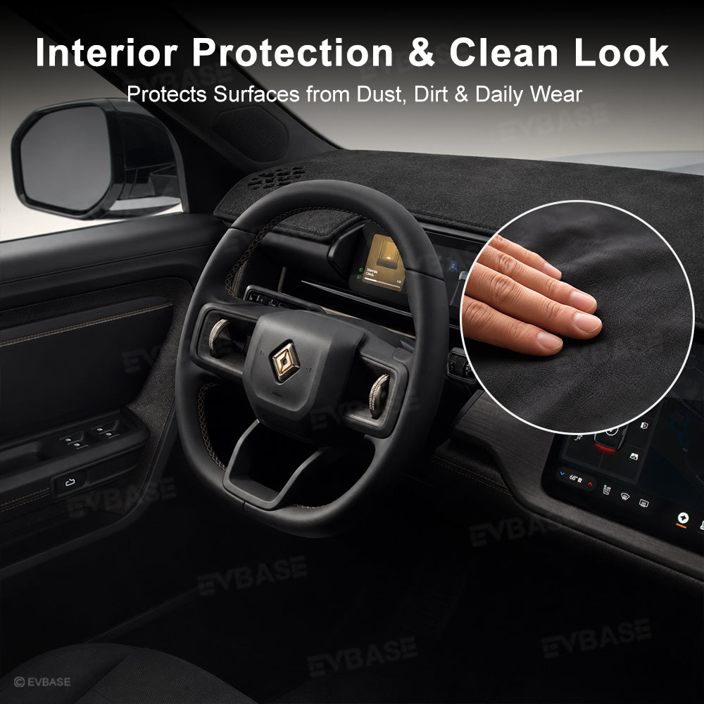 Dashboard Cover for Rivian R2 Anti-Glare Suede Dash Mat Non-Slip Sun Protection