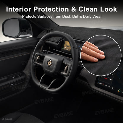 Dashboard Cover for Rivian R2 Anti-Glare Suede Dash Mat Non-Slip Sun Protection