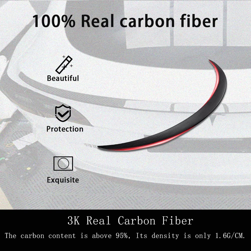 Alerón Tesla de fibra de carbono Modelo Y 3 Alerón de fibra de carbono real