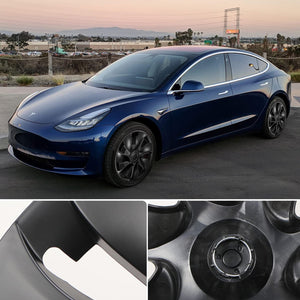 Model Y 19 inch Überturbine Wheel Cover Turbine Wheel Cap Model Y Matte Black 4PCS 2020-2024 Year