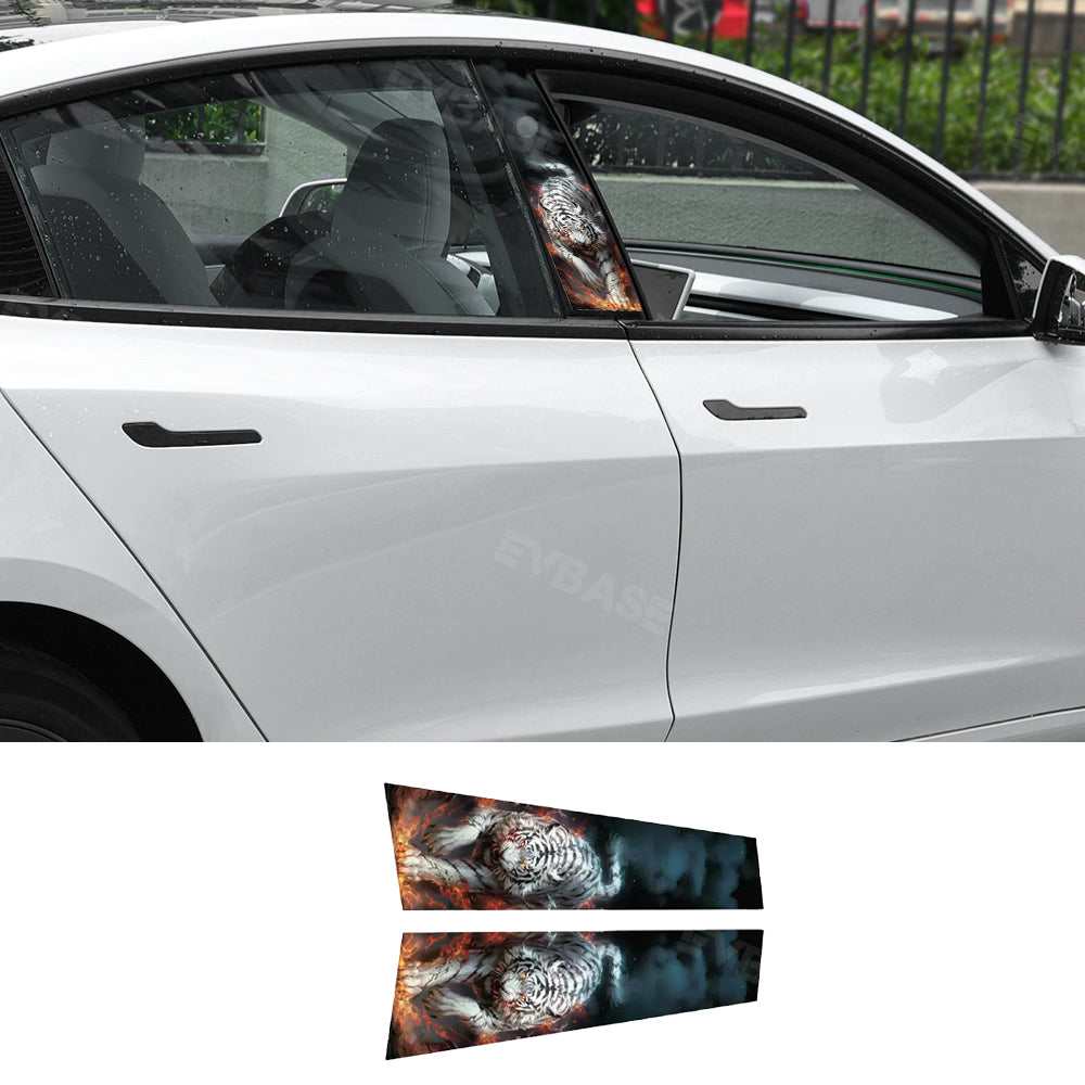 Model Y/3/3 Highland B Pillar Cover Protection Trim Center Window Pillar Post Wrap Stickers For Tesla
