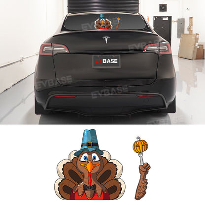 EVBASE Thanksgiving Turkey Windshield Decal Stickers Waterproof Window Rear Wiper Tags