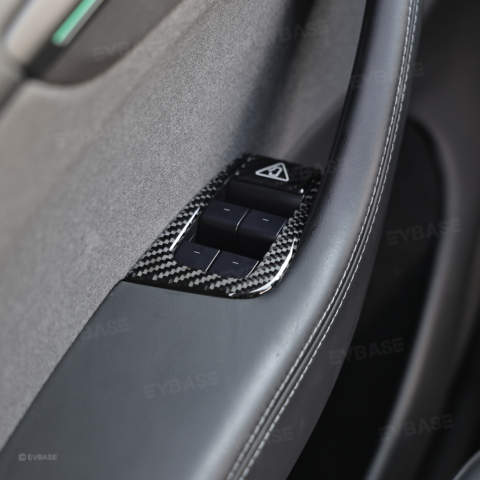 Model Y Juniper/ 3 Highland Window & Door Switch Panel Cover Carbon Fiber Trim Decoration Interior Upgrade