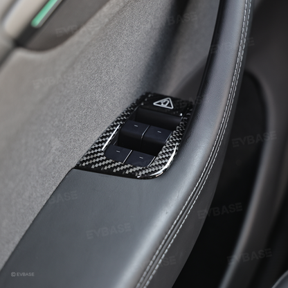 Model Y Juniper/ 3 Highland Window & Door Switch Panel Cover Carbon Fiber Trim Decoration Interior Upgrade