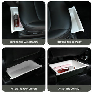 New EVBASE Model Y X Underseat Storage Box Organizer Tesla Hidden Tray With double layer Cover