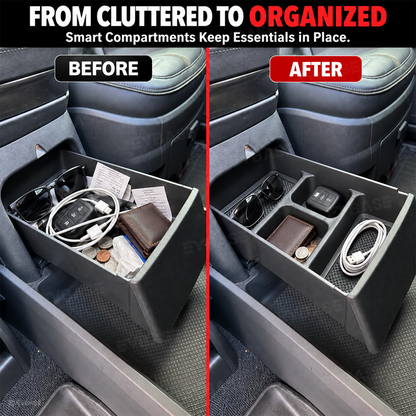 Center Console Lower Organizer Tray for Rivian R2 Pull-Out Storage Box Under-Armrest Organizer Interior Accessories