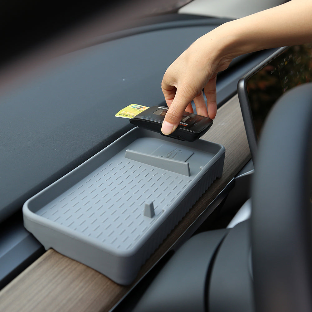 EVBASE Storage Box Under The Screen Dashboard Storage Tray For Tesla Model 3 Y