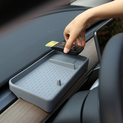 EVBASE Storage Box Under The Screen Dashboard Storage Tray For Tesla Model 3 Y