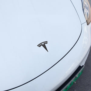 EVBASE Model 3 Y Steering Wheel Front Trunk Rear Trunk Logo Real Carbon Fiber Cover Sticker Matte