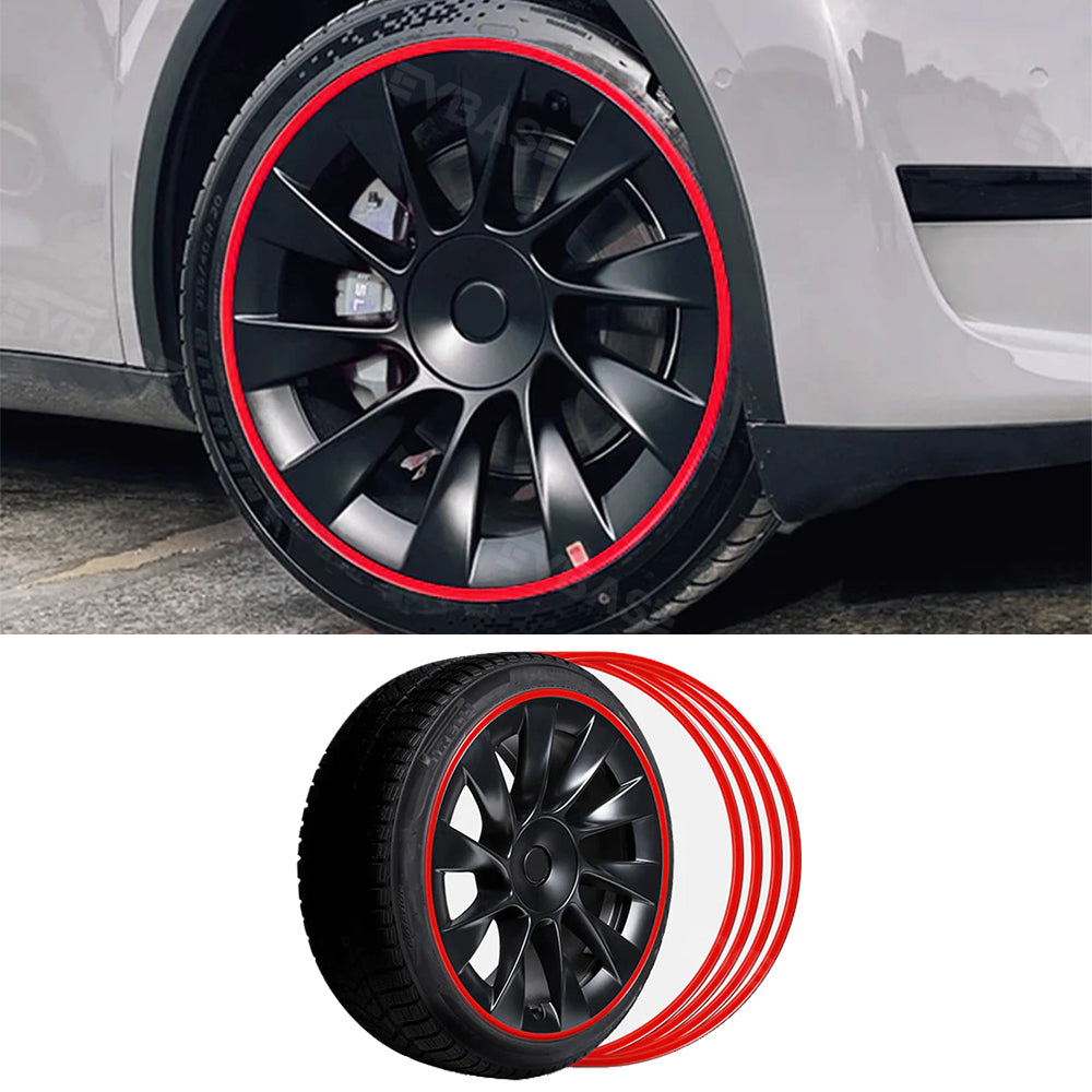 EVBASE Tesla Wheel Rim Protector Aluminum Alloy Rim Guard Rimcase 4 PCS For Model 3 Y X S