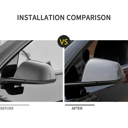 Model 3 Y Rearview Mirror Cover ABS Plastic Carbon Fiber Cover for Tesla