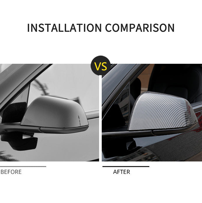 Model 3 Y Rearview Mirror Cover ABS Plastic Carbon Fiber Cover for Tesla