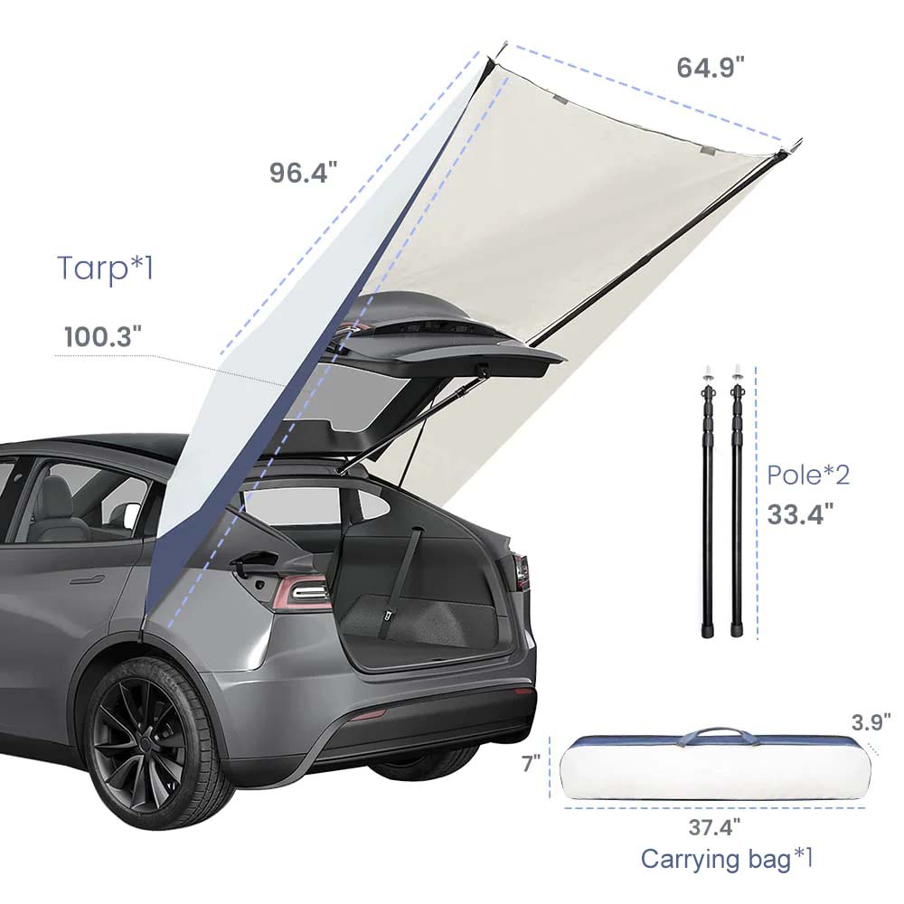 Model Y Tailgate Camping Tent Portable Tarp Canopy Awning Sun Shelter Road Trip Camping for Tesla