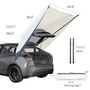 EVBASE Tesla Model Y Tailgate Camping Tent Portable Tarp Canopy Awning Sun Shelter Road Trip Camping