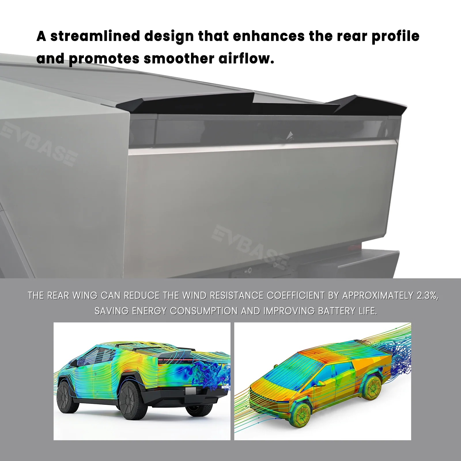 Cybertruck Body Kit Front Bumper Lip &  Fender Flares Cover & Rear Diffuser & Rear Spoiler for Tesla