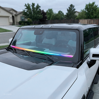 Hummer EV Dashboard Ambient Lighting Windshield RGB Streamer Light Strip with Dual-Side Illumination & LED Sync to Music & Noise-Reducing Seal Design