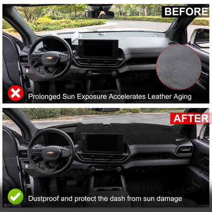 Dash Cover for Silverado EV Suede Dashboard Mat Non-Slip Carpet Sunshield Glare UV Rays Protector