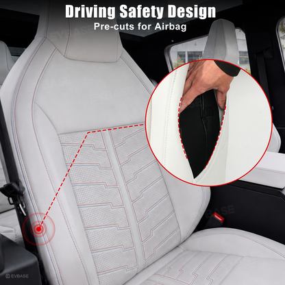 Cybertruck Seat Covers Futuristic Armor-Style Seat Protector Premium NAPPA Leather Interior Upgrade